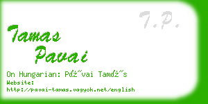 tamas pavai business card